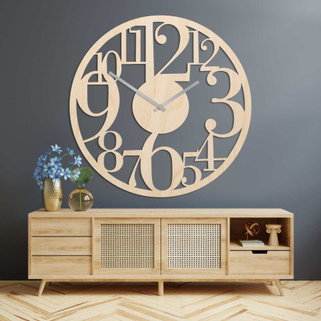 Wanduhr mit großen Ziffern, Minimalistische Wanduhr mit großen Ziffern