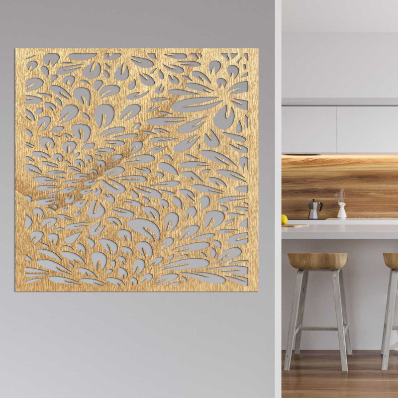 Wandbild aus hochwertigem Holz mit detailliertem Naturmuster.