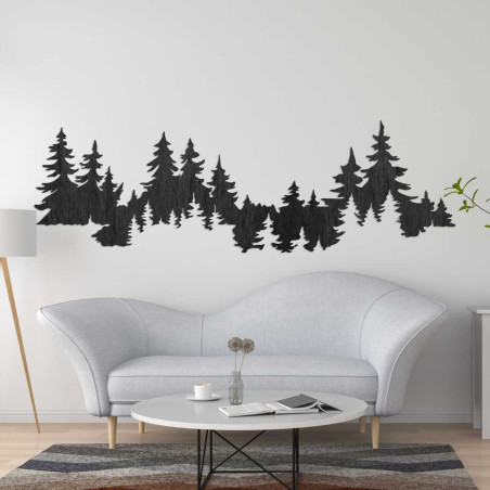 Ein moderner Raum mit natürlicher Holzdekoration in Baumform.