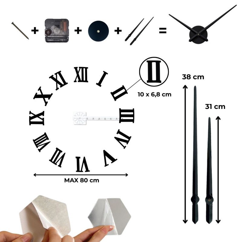 Designer-Wanduhr im römischen Stil – elegante Dekoration für das Wohnzimmer