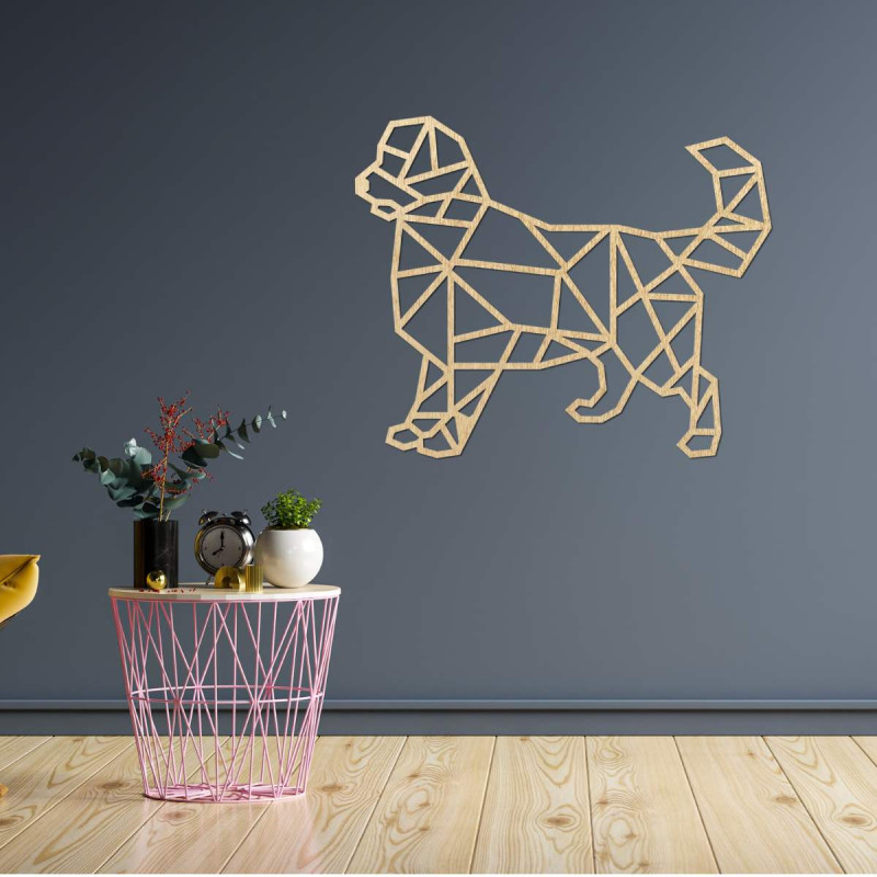 Geschnitzter geometrischer Wandgemäldehund - HAFFO