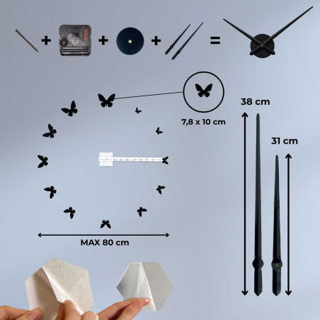 Dekorative Schmetterlingsuhr mit filigranem Design - JASON