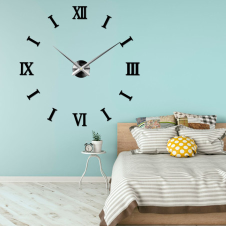 Eine minimalistische schwarze Uhr, die dank ihres 3D-Designs Ihrer Wand Tiefe und Stil verleiht.