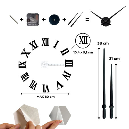Große, selbstklebende Uhr, die sich Ihrer Wand anpasst – rund, elliptisch oder in einer individuellen Form.
