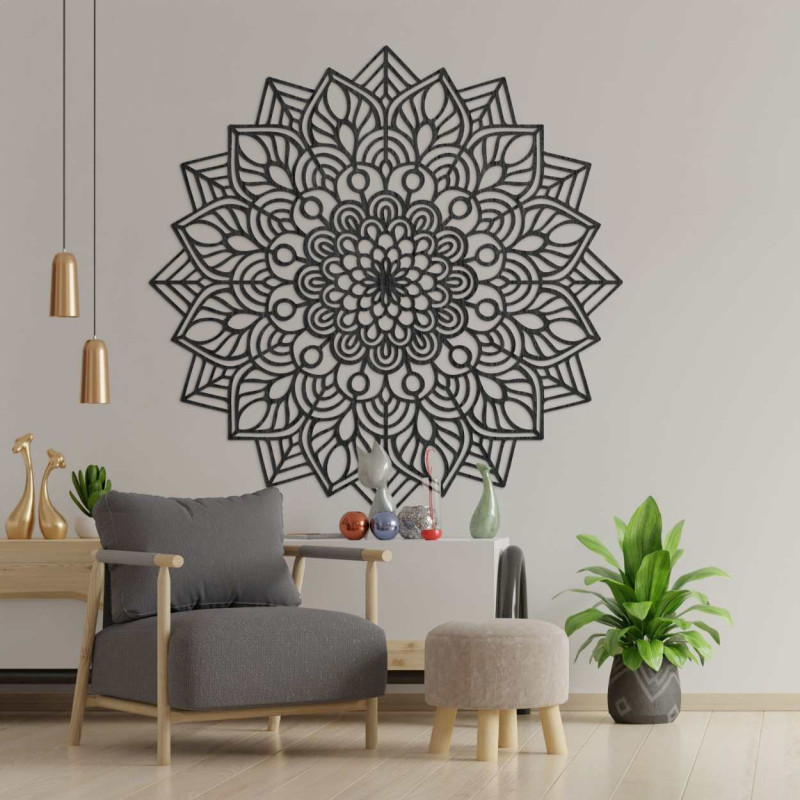 Holzmandala an der Wand – elegante Dekoration