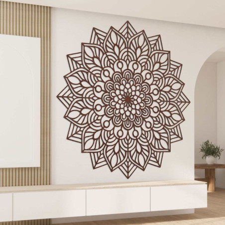 Holzmandala an der Wand – elegante Dekoration