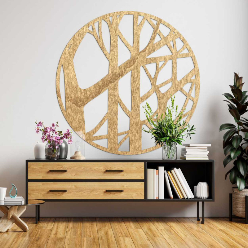 Nahaufnahme eines hölzernen Baummusters im kreisförmigen Design