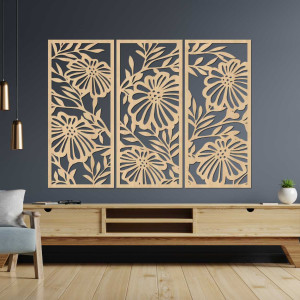 Elegante Wanddekoration mit einem filigranen Blumen- und Blättermotiv. 2