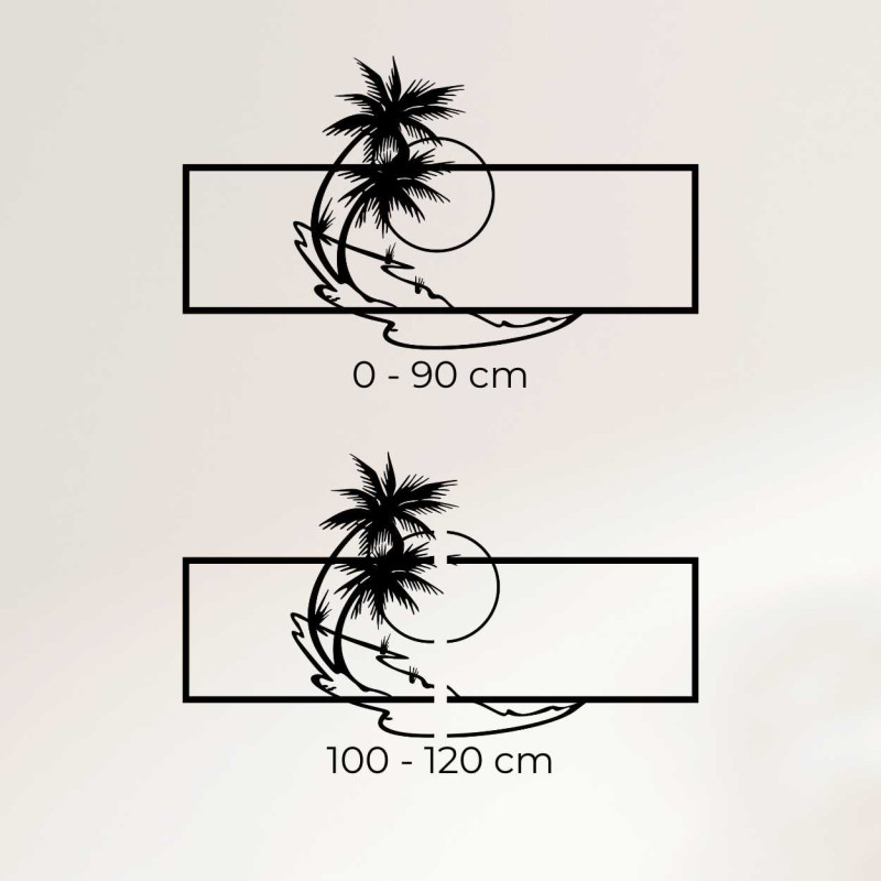 Dekorative Holzplatte mit Palmen und...