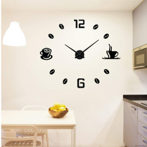 Große, selbstklebende Wanduhr in einem modernen Esszimmer 2