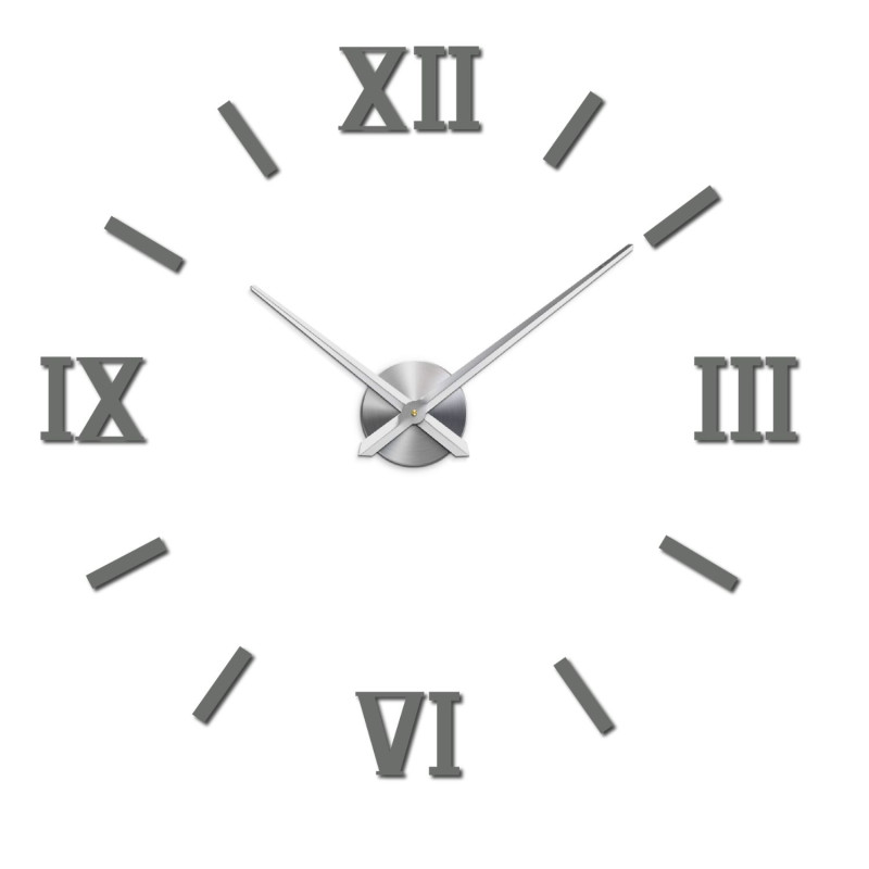 Stilvolle Wanddekoration: Schwarze römische Uhr mit DIY-3D-Effekt.