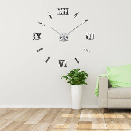 Stilvolle Wanddekoration: Schwarze römische Uhr mit DIY-3D-Effekt.