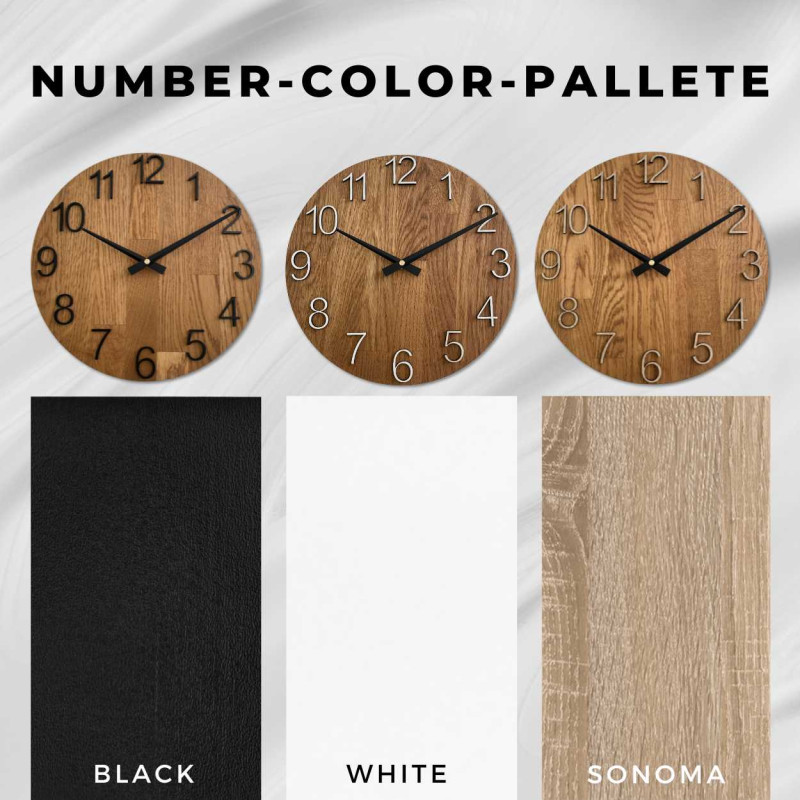 Eine Aufnahme eines Zifferblatts aus Holz mit einem klaren und einfachen Aussehen.