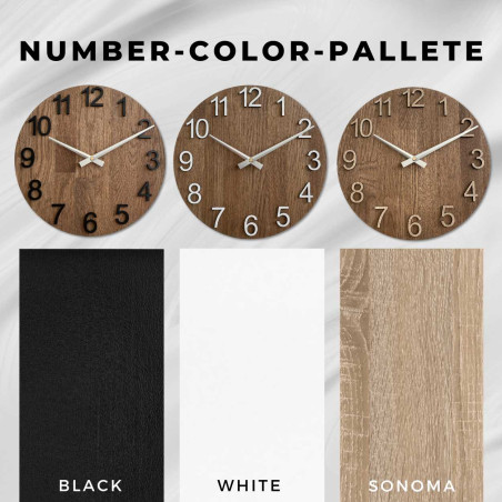 Moderne Holzuhr mit runder Form und dezentem Zifferblatt