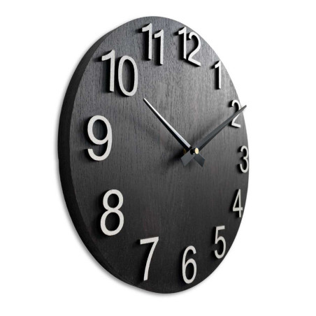 Elegante runde Uhr mit glattem Holzzifferblatt