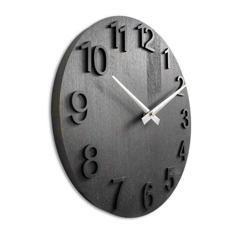 Schlichte Wanduhr mit Holzsockel ohne Zahlen