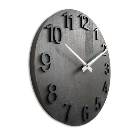 Schlichte Wanduhr mit Holzsockel ohne Zahlen