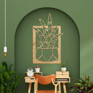 Runde Wanduhr aus Holz mit feiner Oberflächenstruktur. 2