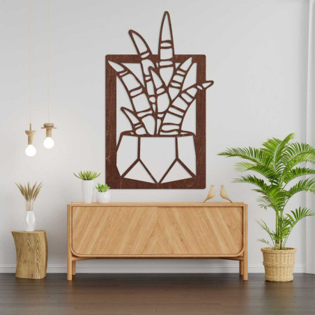 Runde Wanduhr aus Holz mit feiner Oberflächenstruktur.