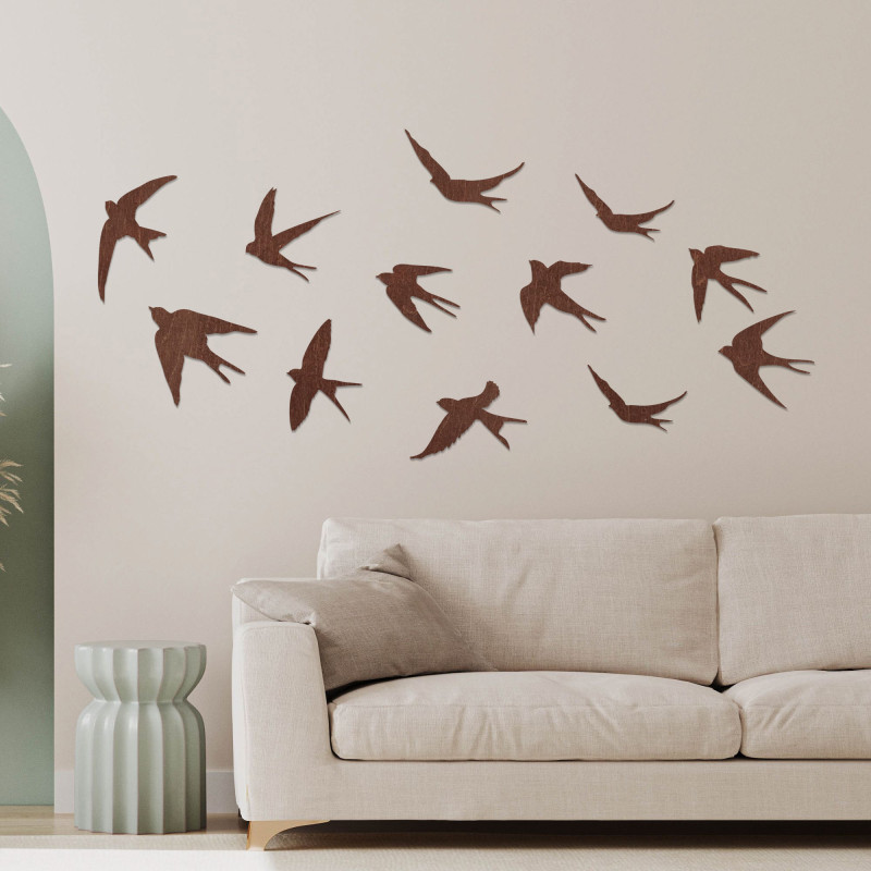 Holzschwalben an der Wand – Leichtigkeit und Freiheit in Ihrem Interieur