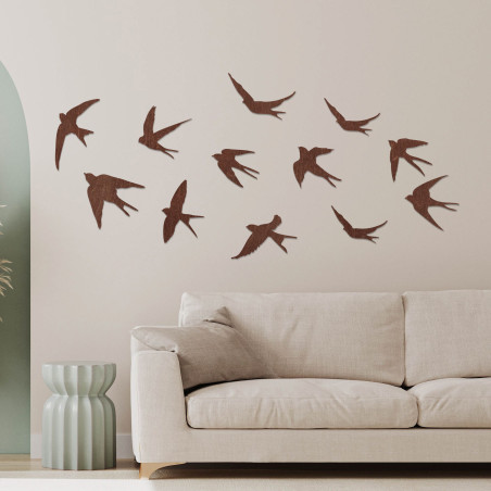 Holzschwalben an der Wand – Leichtigkeit und Freiheit in Ihrem Interieur