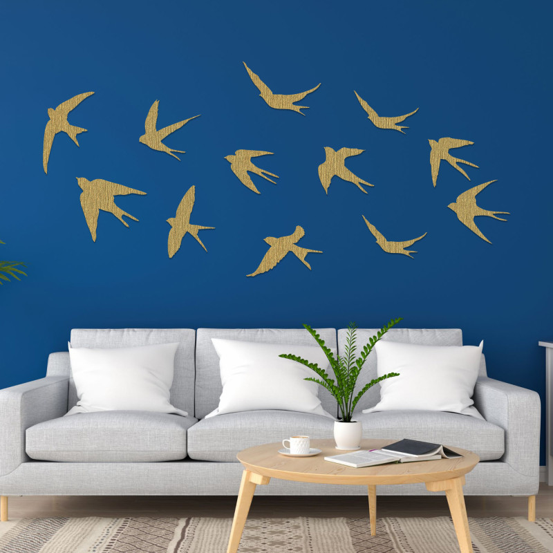 Wanddekorationen aus Holz, fliegende Vögel