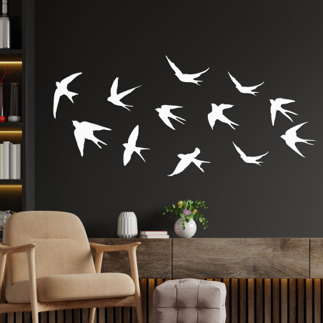 Wanddekorationen aus Holz, fliegende Vögel