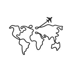 Designer-Weltkarte aus Holz für die Wand – WorldLines