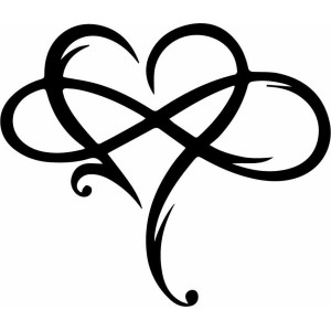 Holzherz Wandkunst - INFINITY LOVE 2