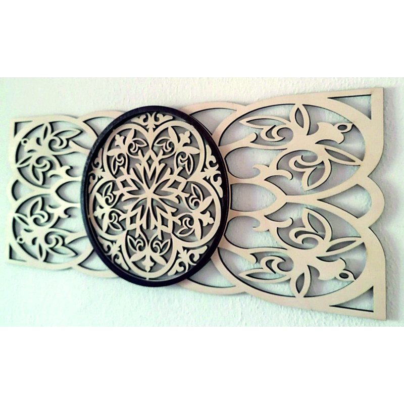 Mandala-Gemälde aus Holz, harmonische Wanddekoration