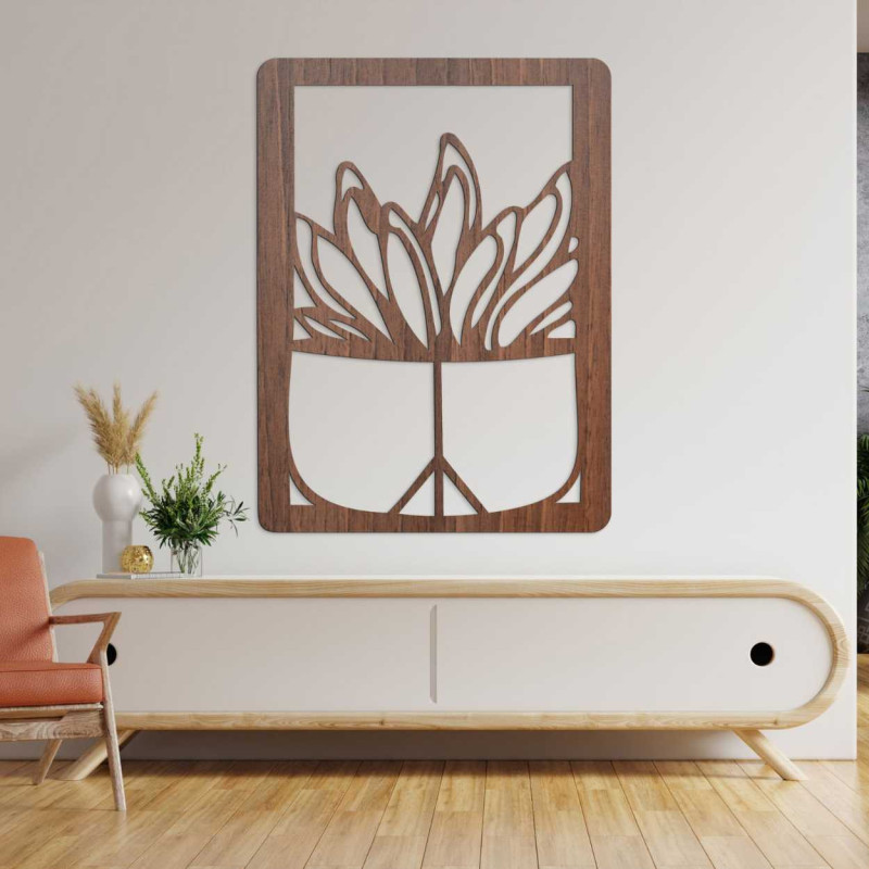 Moderne Wohnzimmerdekoration aus Holz mit natürlichem Design