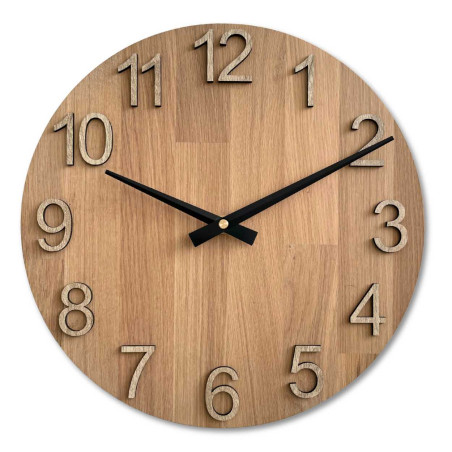 Moderne Wanduhr aus Holz für das Wohnzimmer
