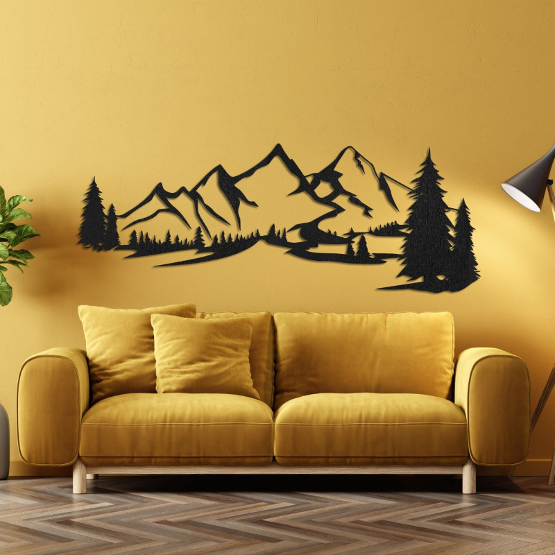Holzdekoration mit Bergmotiv – Stil und Natur in einem.