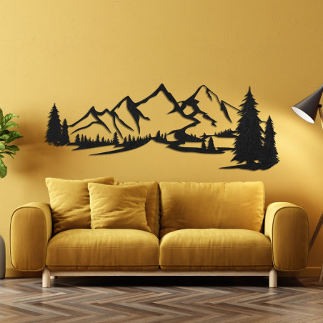 Holzdekoration mit Bergmotiv – Stil und Natur in einem.
