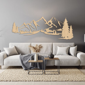 Holzdekoration mit Bergmotiv – Stil und Natur in einem. 2