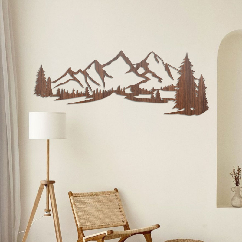 Berglandschaft an der Wand – eine moderne Ergänzung für ein gemütliches Interieur.