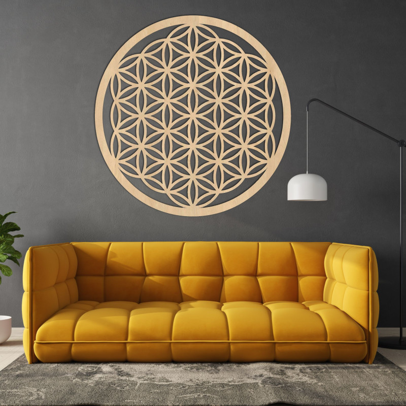 Mandala aus Holz für die Wand: Blume des Lebens