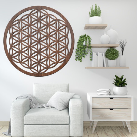 Mandala aus Holz für die Wand: Blume des Lebens