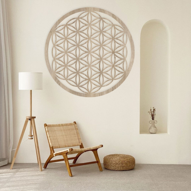 Mandala aus Holz für die Wand: Blume des Lebens