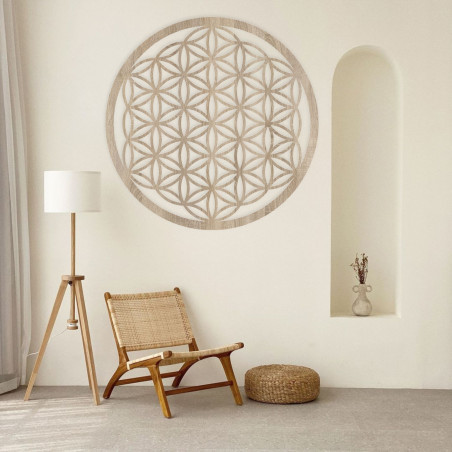 Mandala aus Holz für die Wand: Blume des Lebens