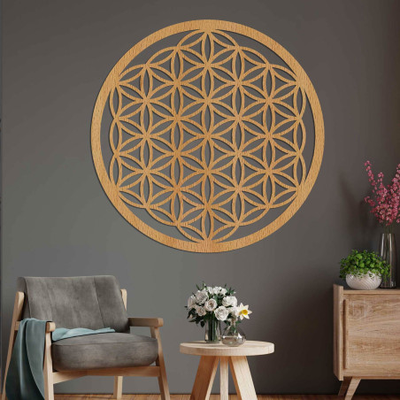 Mandala aus Holz für die Wand: Blume des Lebens – PERTON