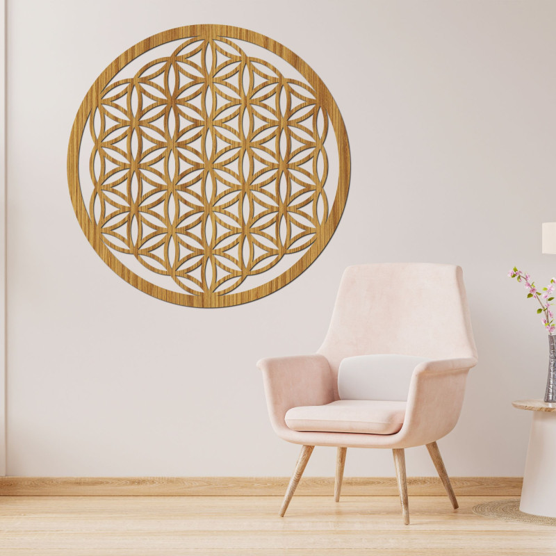 Das Mandala, die Blume des Lebens, ist ein uraltes geometrisches Symbol, das Einheit, Harmonie und den endlosen Kreislauf des Le