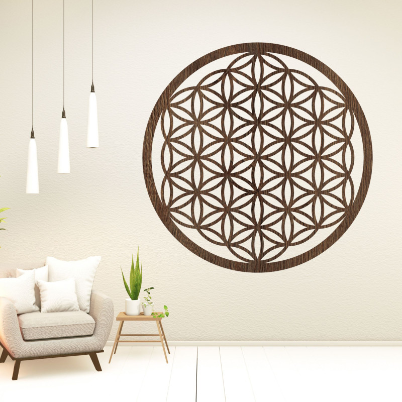 Das Mandala, die Blume des Lebens, ist ein uraltes geometrisches Symbol, das Einheit, Harmonie und den endlosen Kreislauf des Le