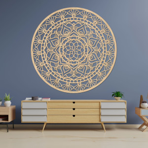 Elegante Mandala-Blume des Lebens aus Holz 2