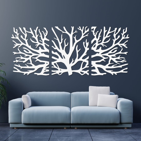 Dreiteiliges Bild von Ästen – Moderne Baumäste an der Wand