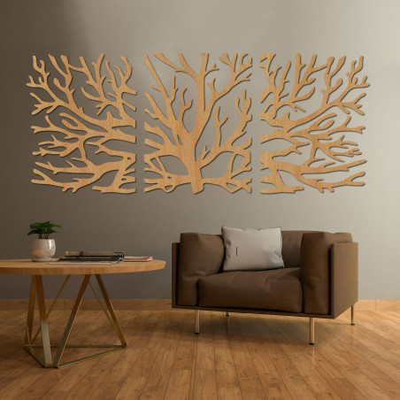 Dreiteiliges Bild von Ästen – Moderne Baumäste an der Wand