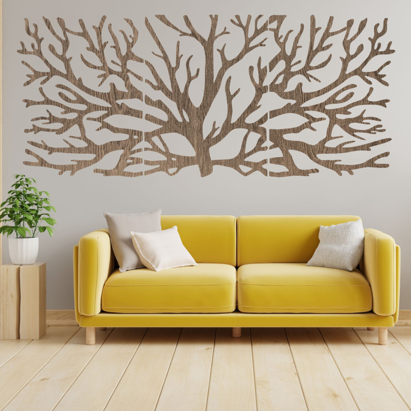 Dekoration, dreiteiliges Bild aus Ästen – Moderne Baumzweige an der Wand