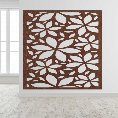 Moderne Holzwandverkleidung mit elegantem Blumenmuster