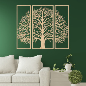 Lebensbaum-Wanddeko: natürliches Design in drei Teilen 2