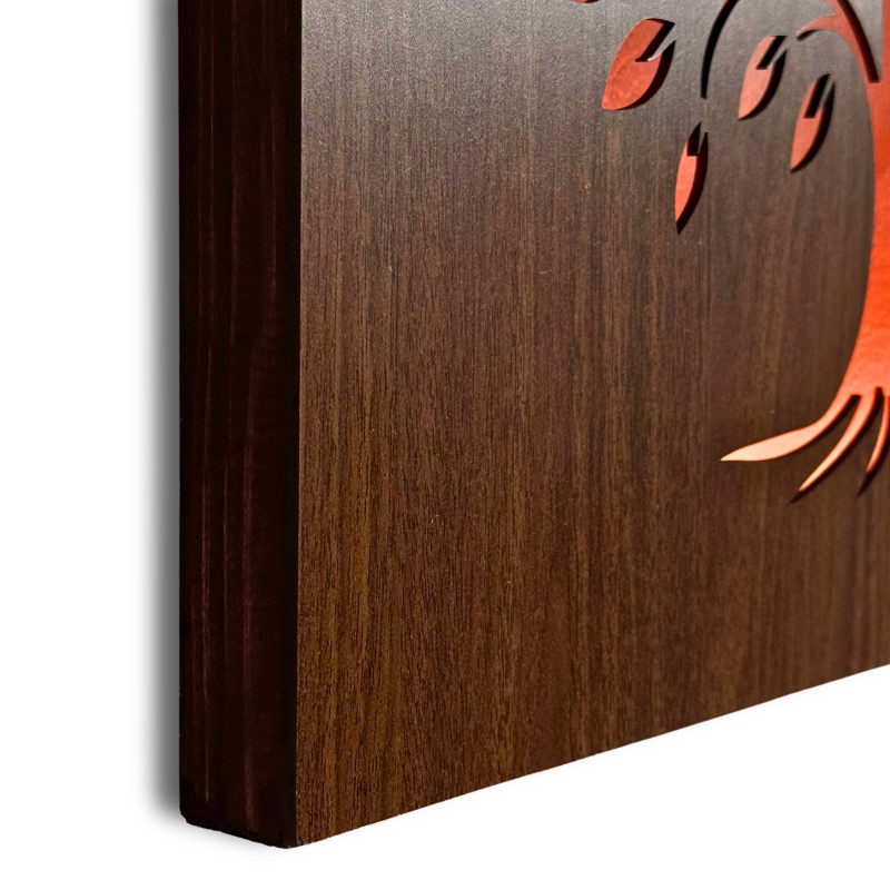 LED-Bild Lebensbaum - Holzdeko mit...